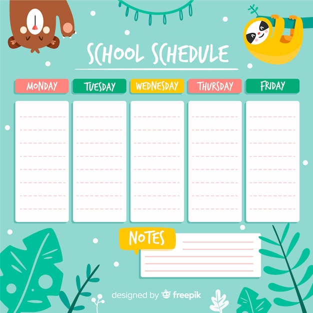 Vlakke stijl schooltemplate sjabloon