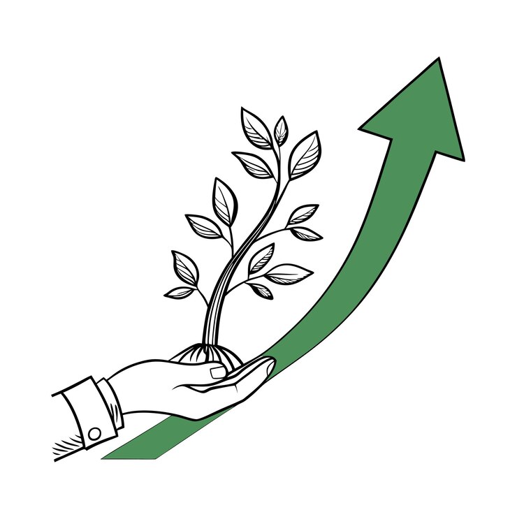 Vector vlakke stijl vectorillustratieconcept voor bedrijfsgroei en financieel kantoor