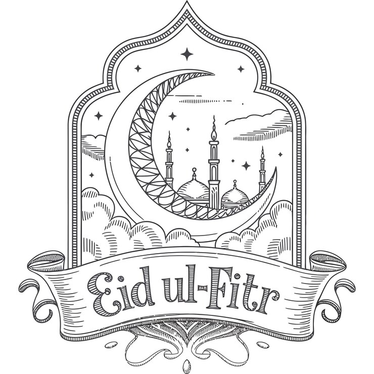 Vector vlakke vector eid al-fitr ontwerp