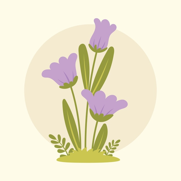 Vlakke vector lente bloem illustratie