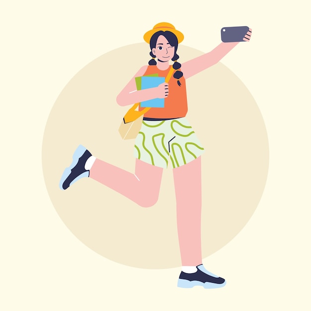 Vlakke vector vakantie illustratie