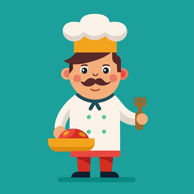 Vlakke vectorillustratie van een bakker