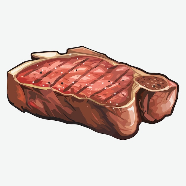 Vlakke vectorillustratie van rundvleessteak
