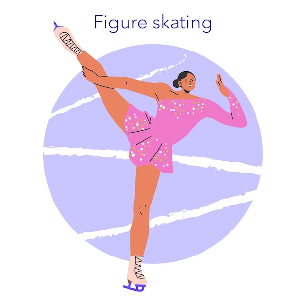 Vlakke vectorillustratie voor wintersport