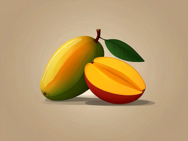 Vector vlakke vectormango-illustratie geïsoleerd