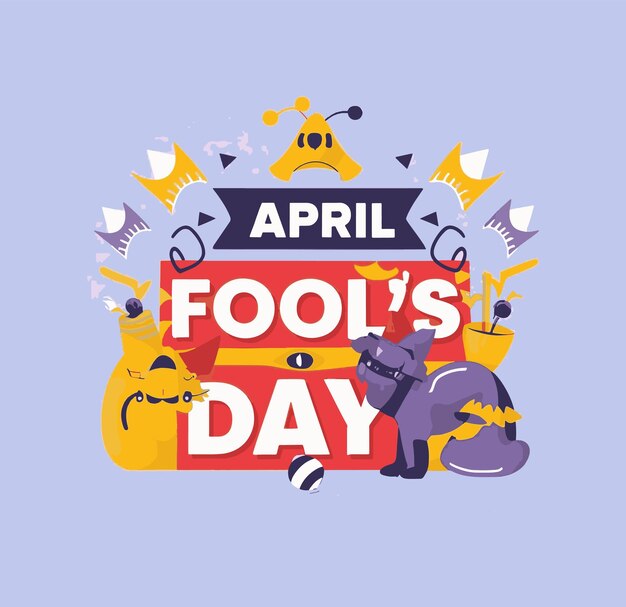 vlakke vectorontwerp April Fools day thema vectorillustratie