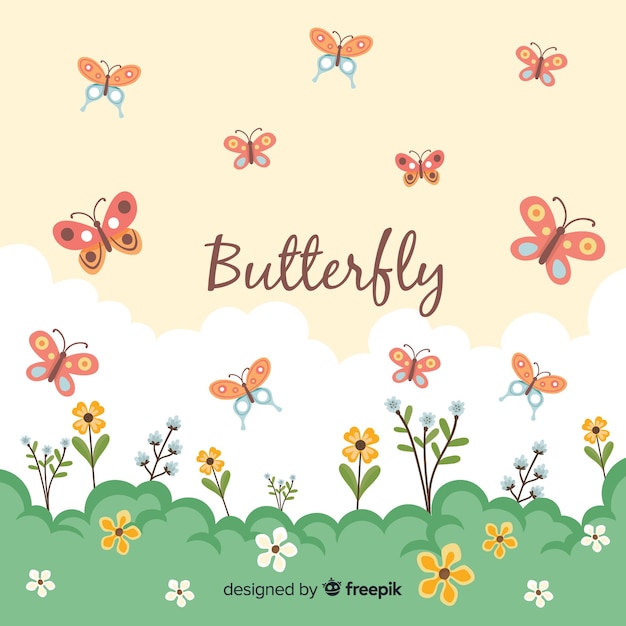 Vlakke vlinders vliegen