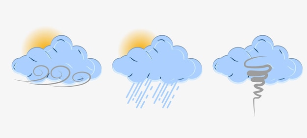 vlakke weerwolk illustratie vector bestand