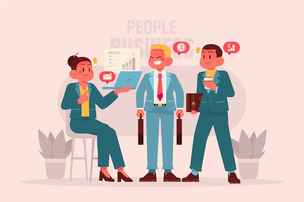 Vlakke zakenmensen illustratie