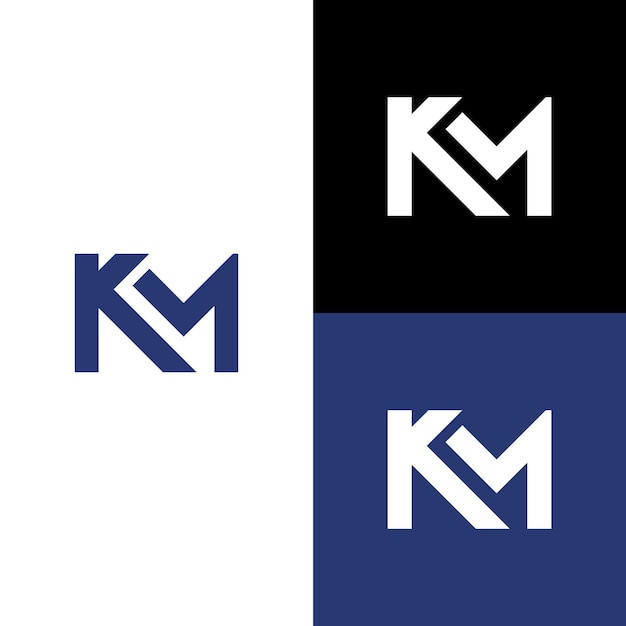 Vlakletterontwerp van het KM-logo