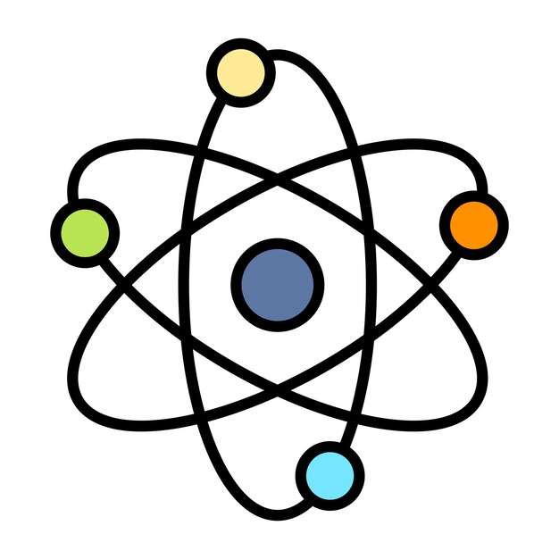 Vector vlakte illustratie van atomen