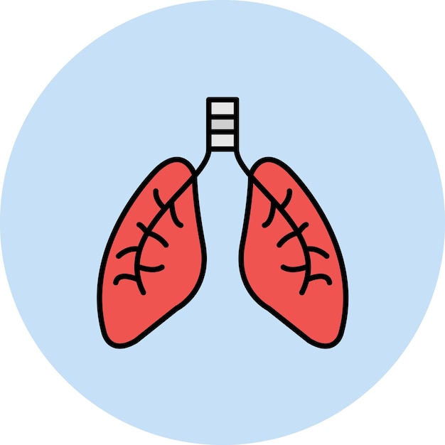 Vlakte illustratie van de longen