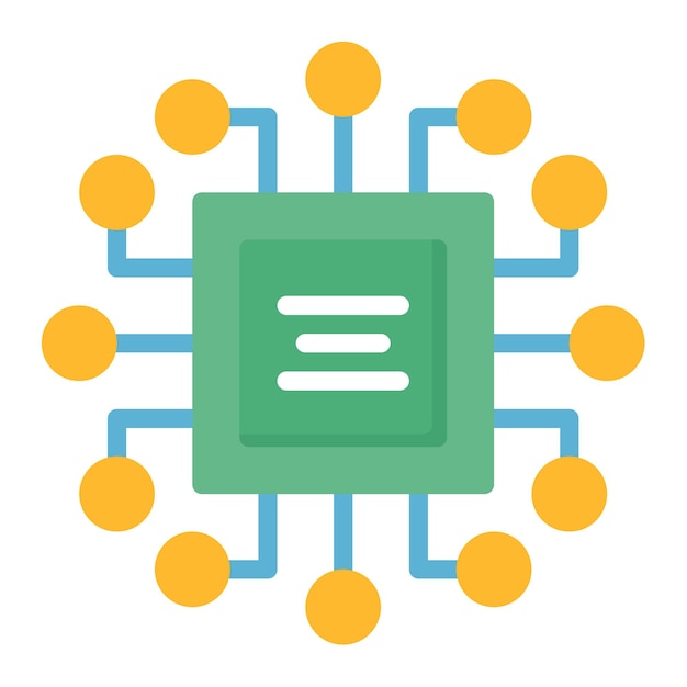 Vlakte illustratie van de microchip