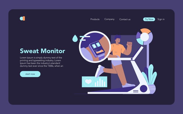 Vlakvectorillustratie van Healthtech