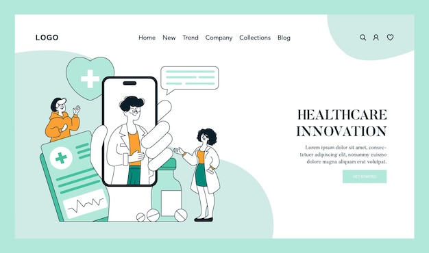 Vlakvectorillustratie van innovatie in de gezondheidszorg