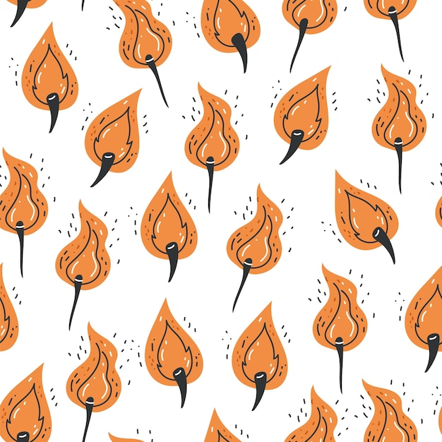 Vlam brand naadloze doodle abstracte patroon achtergrond ontwerp element illustratie