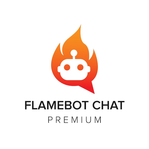 Vlam robot chat logo vector pictogrammalplaatje