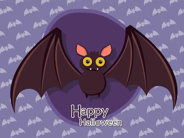 Vleermuis cartoon vector halloween op achtergrond. vectorillustratie.