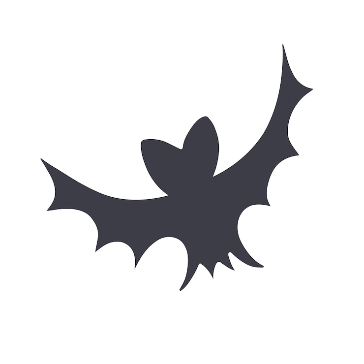 Vector vleermuis silhouet halloween decoratie afdrukbare sjabloon vleermuis pictogram geïsoleerd op witte vector