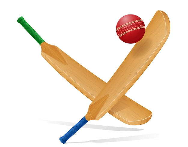 Vector vleermuis voor het spelen van cricket sport vectorillustratie geïsoleerd op een witte achtergrond