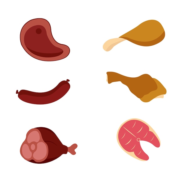 Vlees eten vector cartoon afbeelding ontwerp