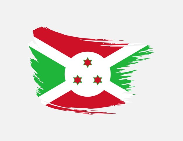 Vlekborstel geschilderde slagvlag van Burundi op geïsoleerde achtergrond