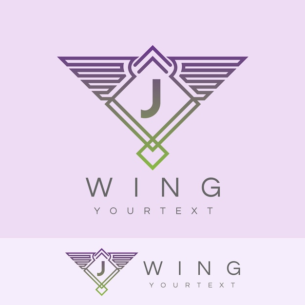 vleugel initiaal Letter J Logo ontwerp