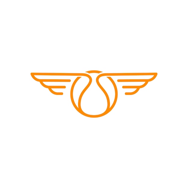 Vleugels basketbal logo ontwerp sjabloon vectorillustratie