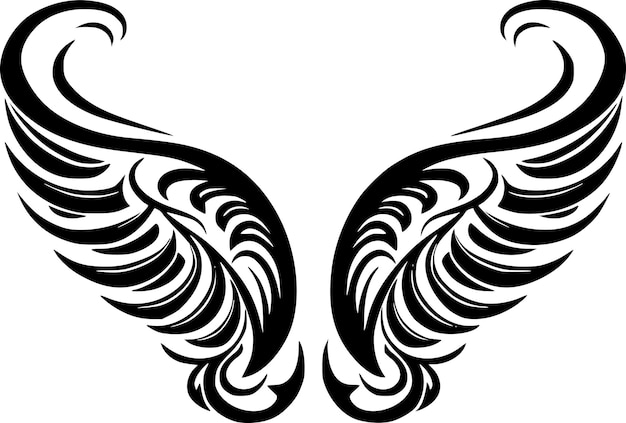 Vleugels Minimalistische en Platte Logo Vector illustratie