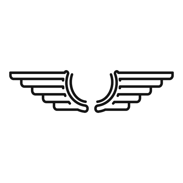 Vector vleugels pictogram overzicht vleugels vector pictogram voor webdesign geïsoleerd op een witte achtergrond