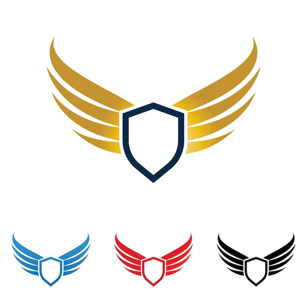 Vleugelvalk vogel logo sjabloon vector