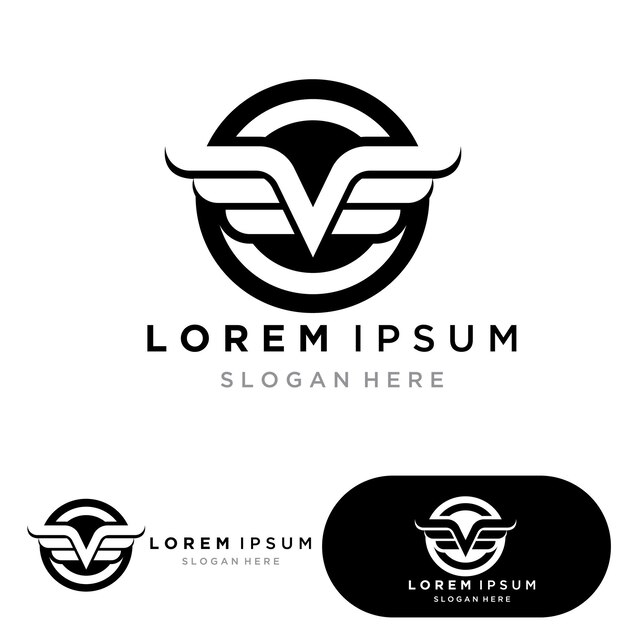 Vleugelvalk vogel Logo sjabloon vector