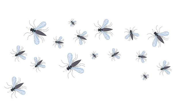 Vlieg muggenbeet insect ongedierte abstracte banner concept grafisch ontwerp illustratie