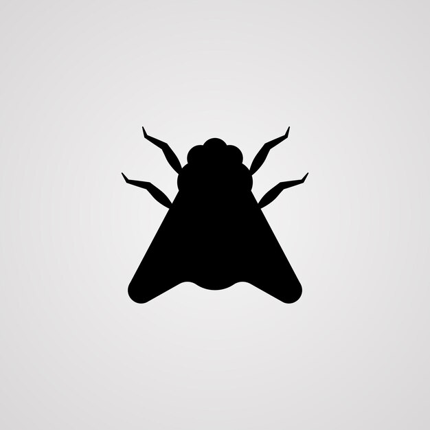 Vlieg zwart silhouet vector illustratie plat ontwerp geïsoleerd op een witte achtergrond