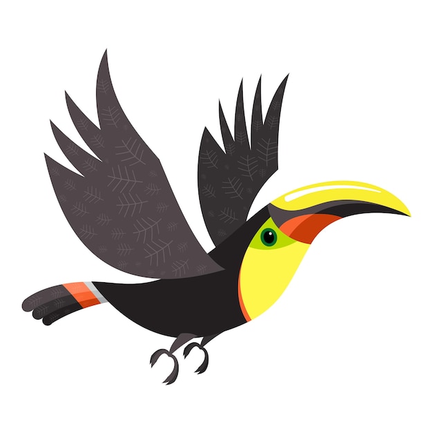 Vliegend toucan icoon Cartoon van vliegende toucan vector icoon voor webontwerp geïsoleerd op witte achtergrond