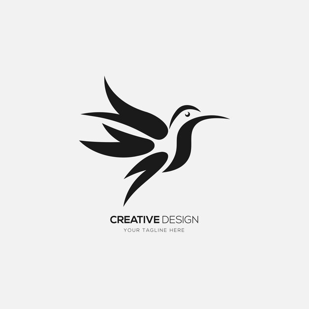 Vliegend vogel creatief silhouet logo