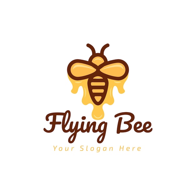 vliegende bijen logo sjabloon