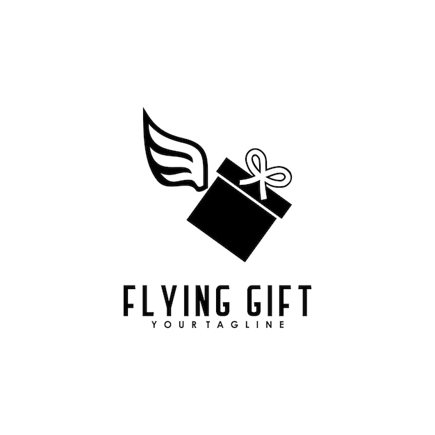 Vliegende gift met vleugel vector logo ontwerp
