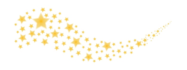 Vliegende gouden sterren vervaagde glinsterende kerstconfetti Magische schitterende sterren Glitterende vakantie vector achtergrond