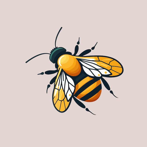 Vliegende honingbij hommel karakter logo mascotte platte vector