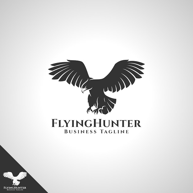 Vector vliegende hunter eagle-logo sjabloon