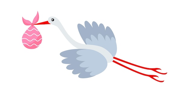 Vliegende ooievaar met een baby Vector illustratie
