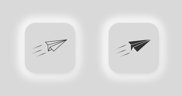 Vliegende papieren vliegtuigpictogram Origami illustratie symbool Teken creatieve vliegtuig vector