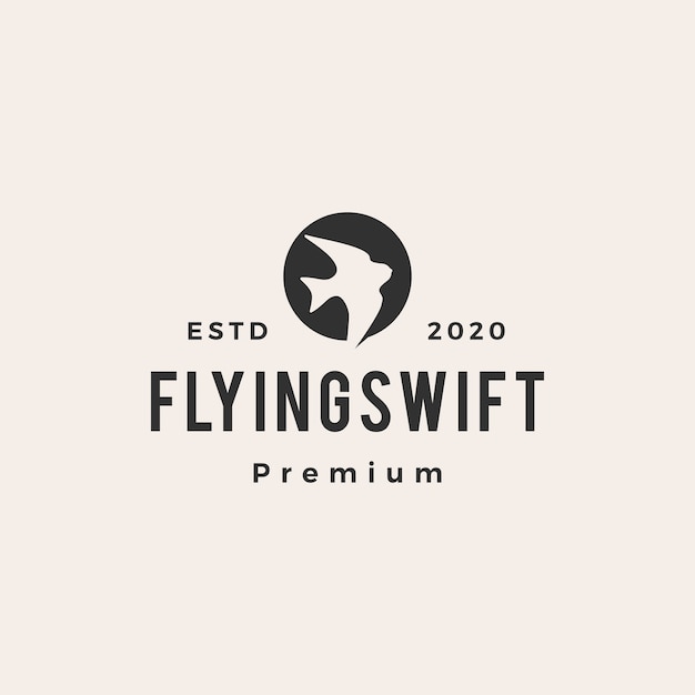 Vliegende snelle vogel vintage logo