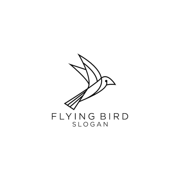 Vliegende vogel logo ontwerp pictogram vector