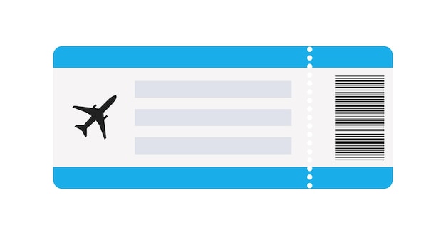 Vliegticket geïsoleerde icoon in platte stijl reizen concept Vector