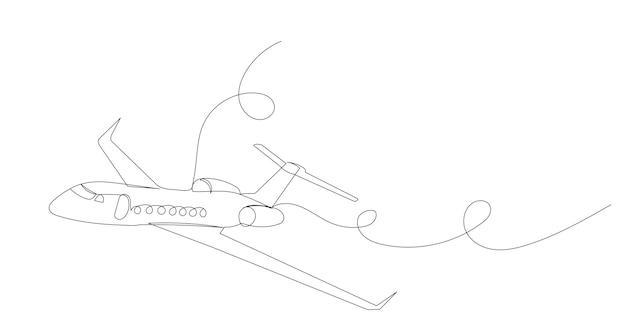 vliegtuig schets lijn tekening op een witte achtergrond vector