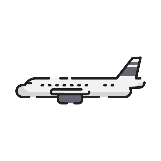 Vliegtuig transport vector platte stijl cartoon