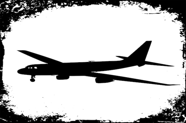 Vector vliegtuig zwart grungy textuur vector illustratie zwart-wit textuur voor achtergrond