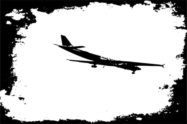 Vector vliegtuig zwart grungy textuur vector illustratie zwart-wit textuur voor achtergrond